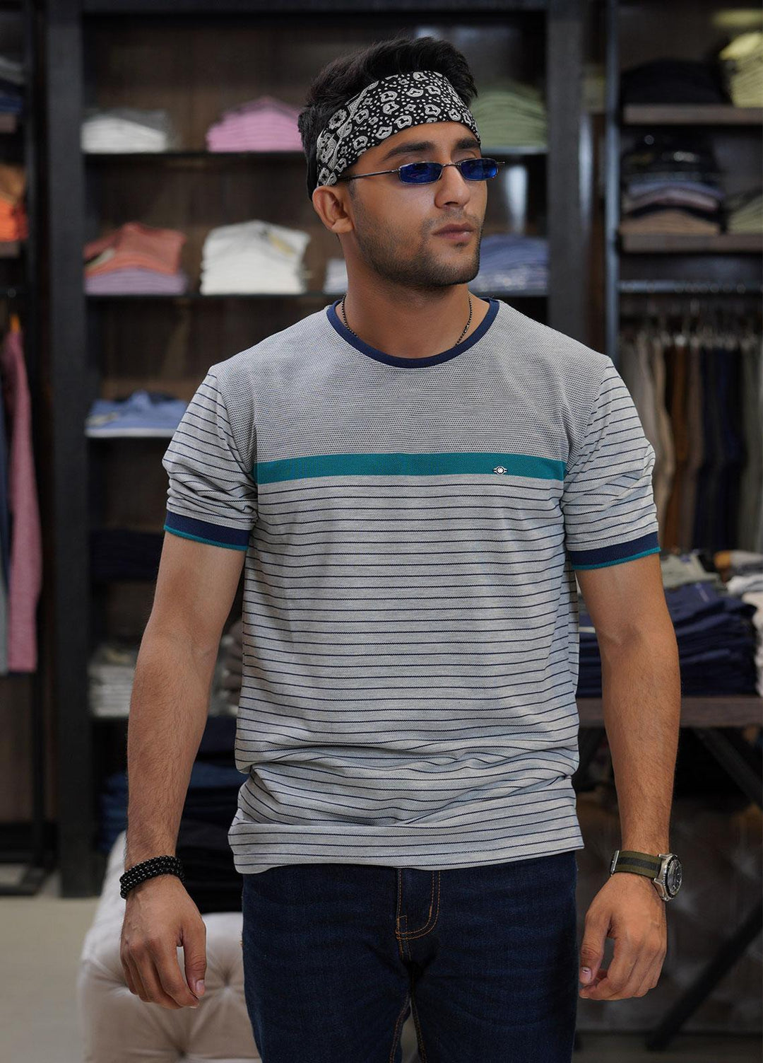 Sanaulla Exclusive Range Cotton Polo for Men - D-7246 Light Grey