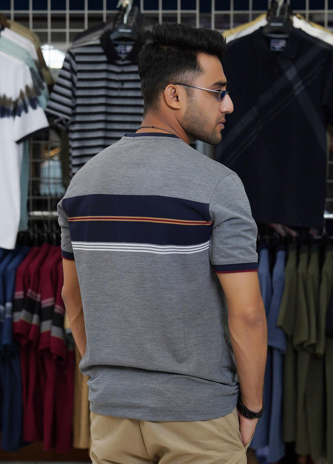 Sanaulla Exclusive Range Cotton Polo for Men - D-7247 Dark Grey