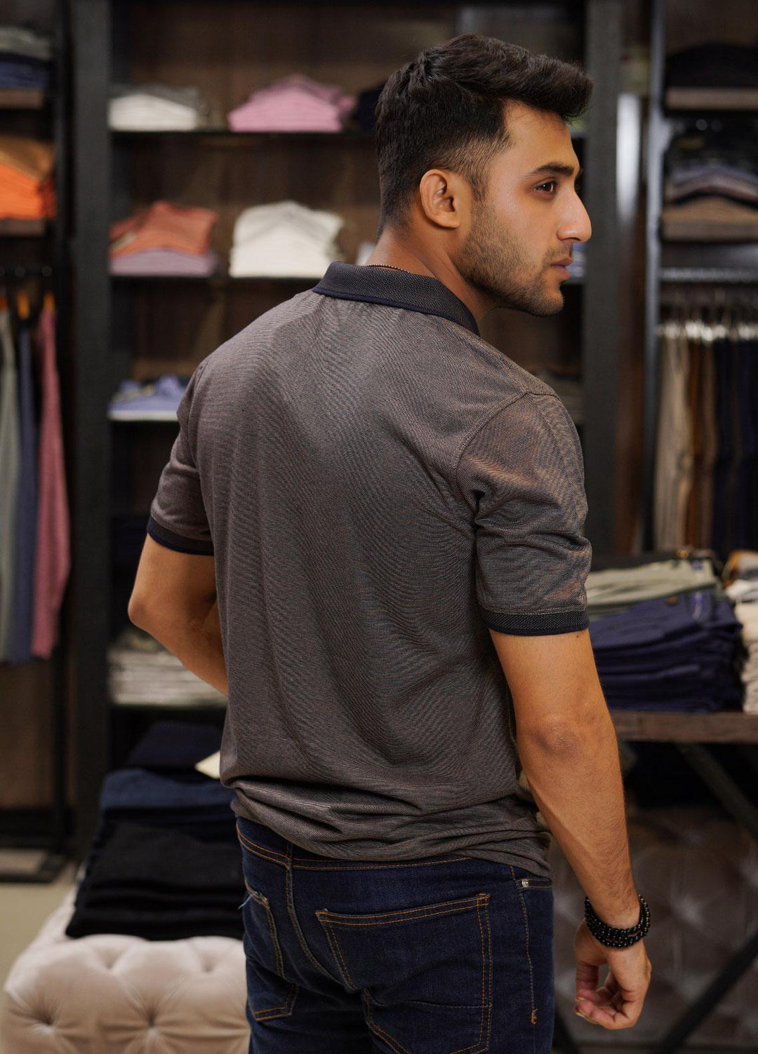 Sanaulla Exclusive Range Cotton Polo for Men - D-8159 Dark Brown