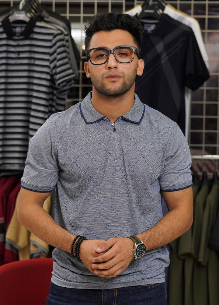 Sanaulla Exclusive Range Cotton Polo for Men - D-8159 Grey