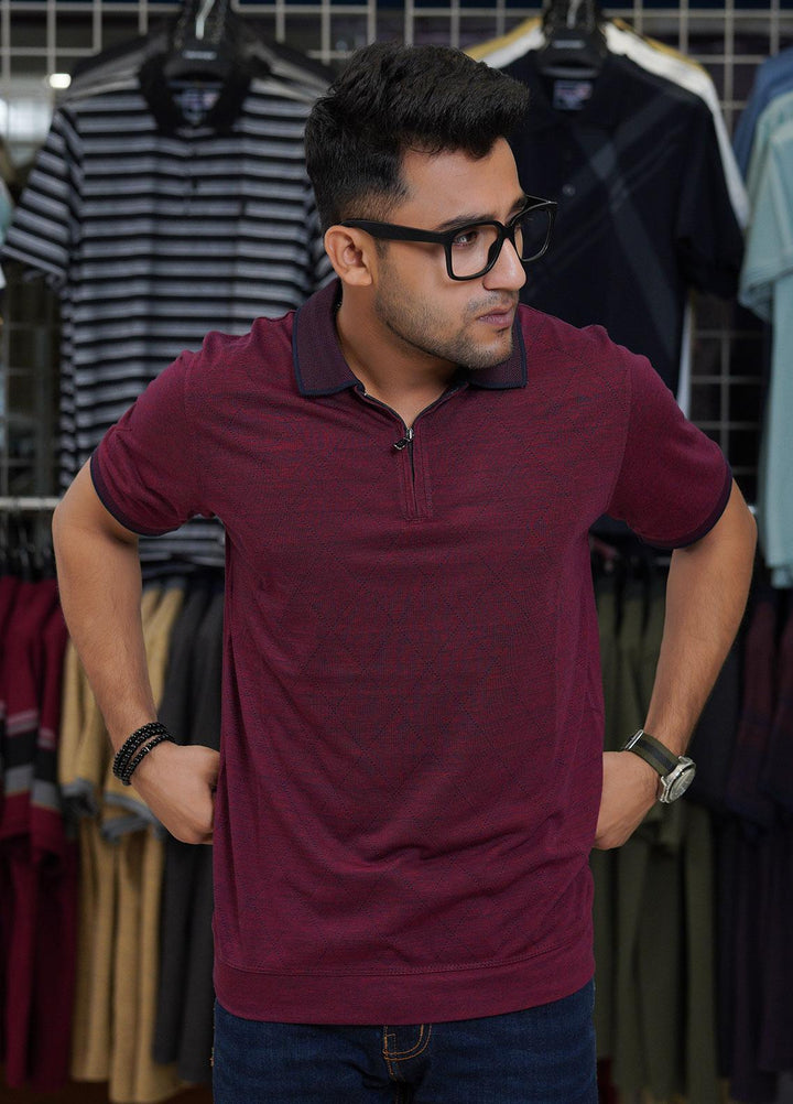 Sanaulla Exclusive Range Cotton Polo for Men - D-8159 Maroon