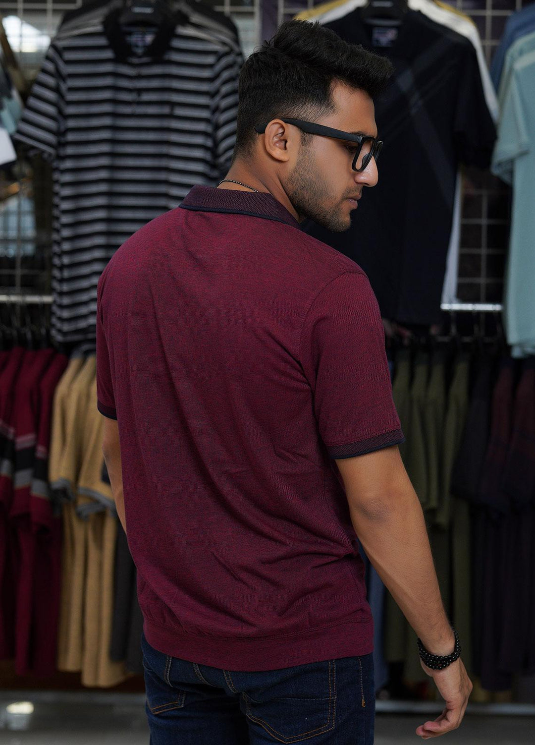 Sanaulla Exclusive Range Cotton Polo for Men - D-8159 Maroon