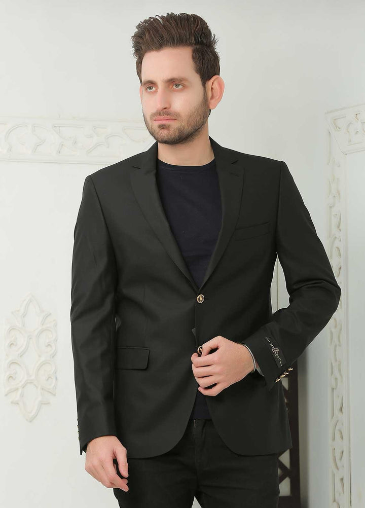 Sanaulla Exclusive Range  Casual Men Blazers -  SU22MB Wool Blazer 654 04 Black