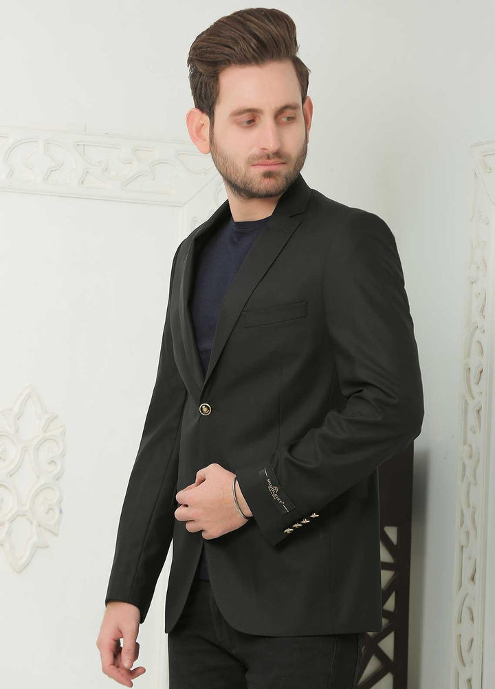 Sanaulla Exclusive Range  Casual Men Blazers -  SU22MB Wool Blazer 654 04 Black