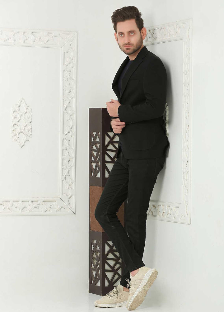 Sanaulla Exclusive Range  Casual Blazers for Men -  SU22MB Wool Blazer 7087 02 Black