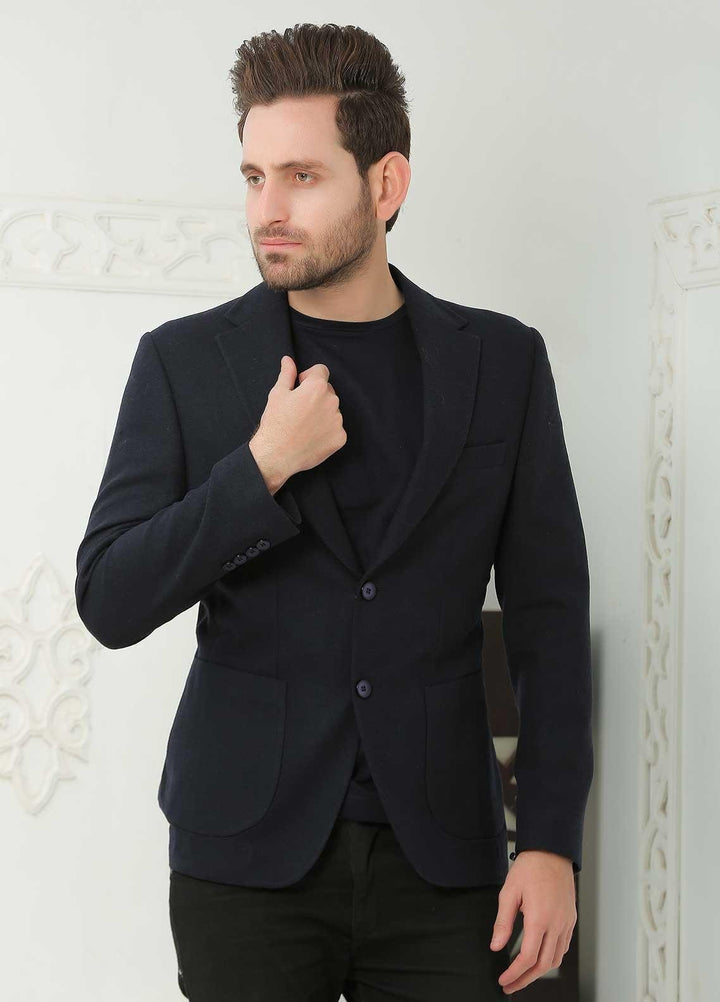 Sanaulla Exclusive Range  Casual Men Blazers -  SU22MB Wool Blazer 7087 06 Navy