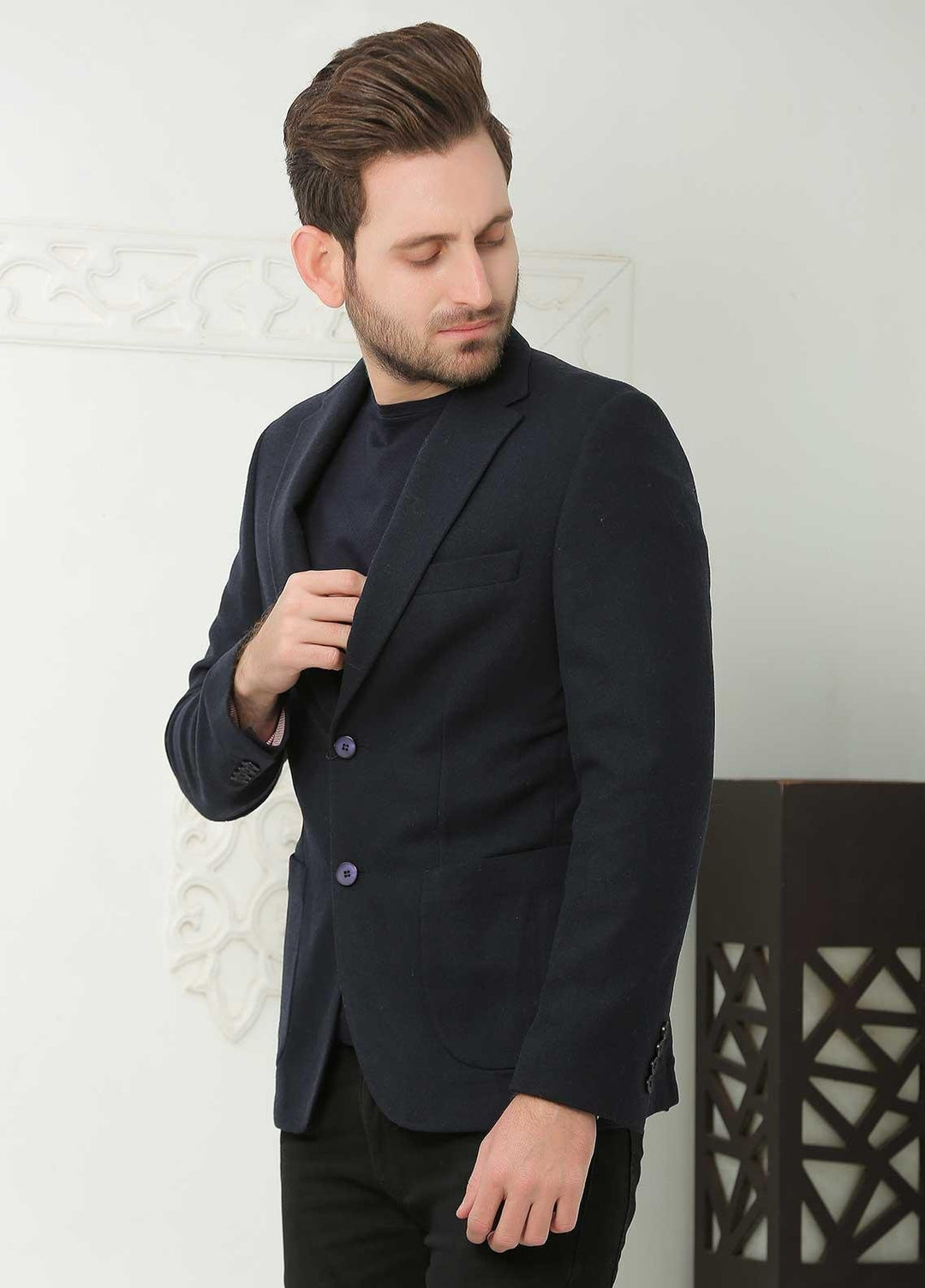 Sanaulla Exclusive Range  Casual Men Blazers -  SU22MB Wool Blazer 7087 06 Navy