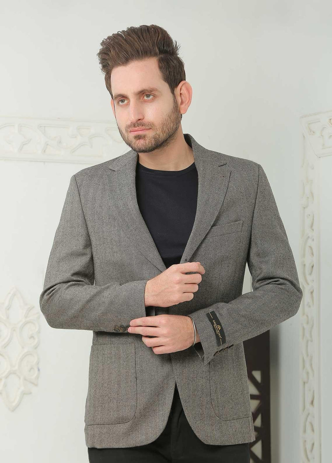 Sanaulla Exclusive Range  Casual Men Blazers -  SU22MB Wool Blazer A319 09 Beige