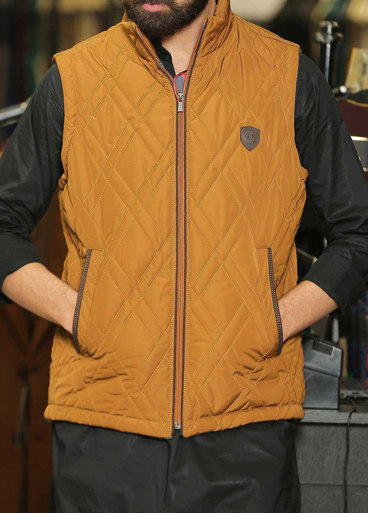 Sanaulla Exclusive Range  Casual Men Jackets -  SU22MJ Jacket YELEK Rust