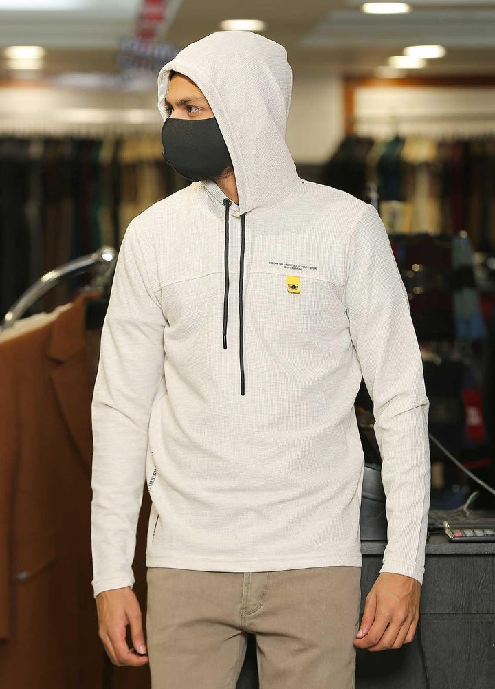 Sanaulla Exclusive Range  Casual Men Hoodies -  SU22MJ (Hoodie) T Shirt 6705 Fawn