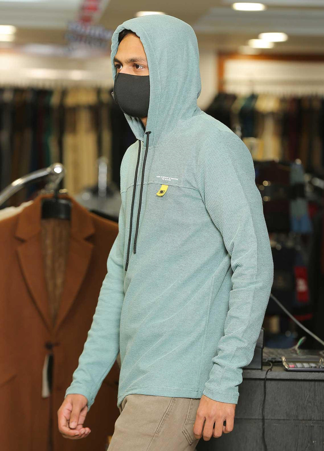 Sanaulla Exclusive Range  Casual Hoodies for Men -  SU22MJ (Hoodie) T Shirt 6705 Light Green