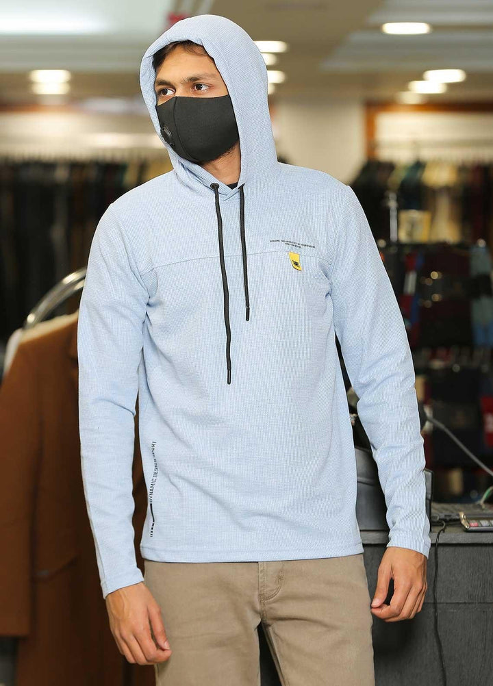 Sanaulla Exclusive Range  Casual Men Hoodies -  SU22MJ (Hoodie) T Shirt 6705 Sky Blue
