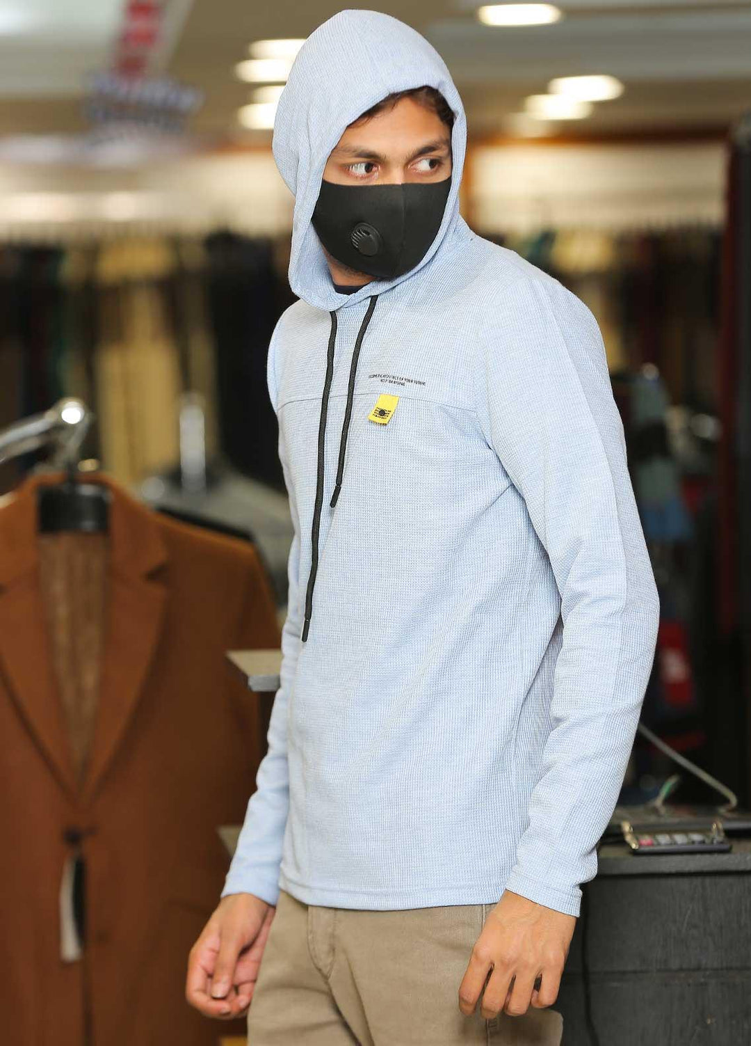 Sanaulla Exclusive Range  Casual Men Hoodies -  SU22MJ (Hoodie) T Shirt 6705 Sky Blue