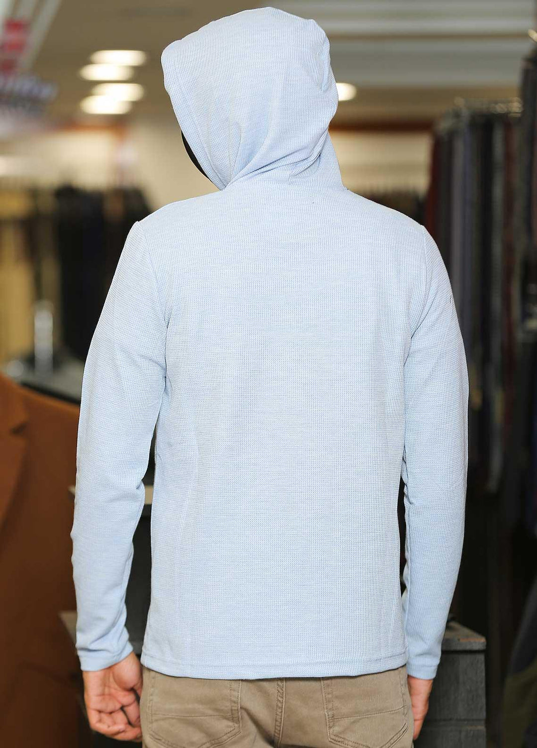Sanaulla Exclusive Range  Casual Men Hoodies -  SU22MJ (Hoodie) T Shirt 6705 Sky Blue