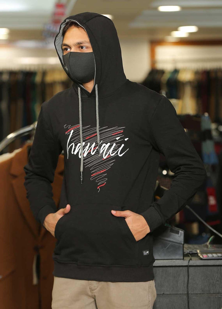 Sanaulla Exclusive Range  Casual Hoodies for Men -  SU22MJ (Hoodie) T Shirt 6588 Black