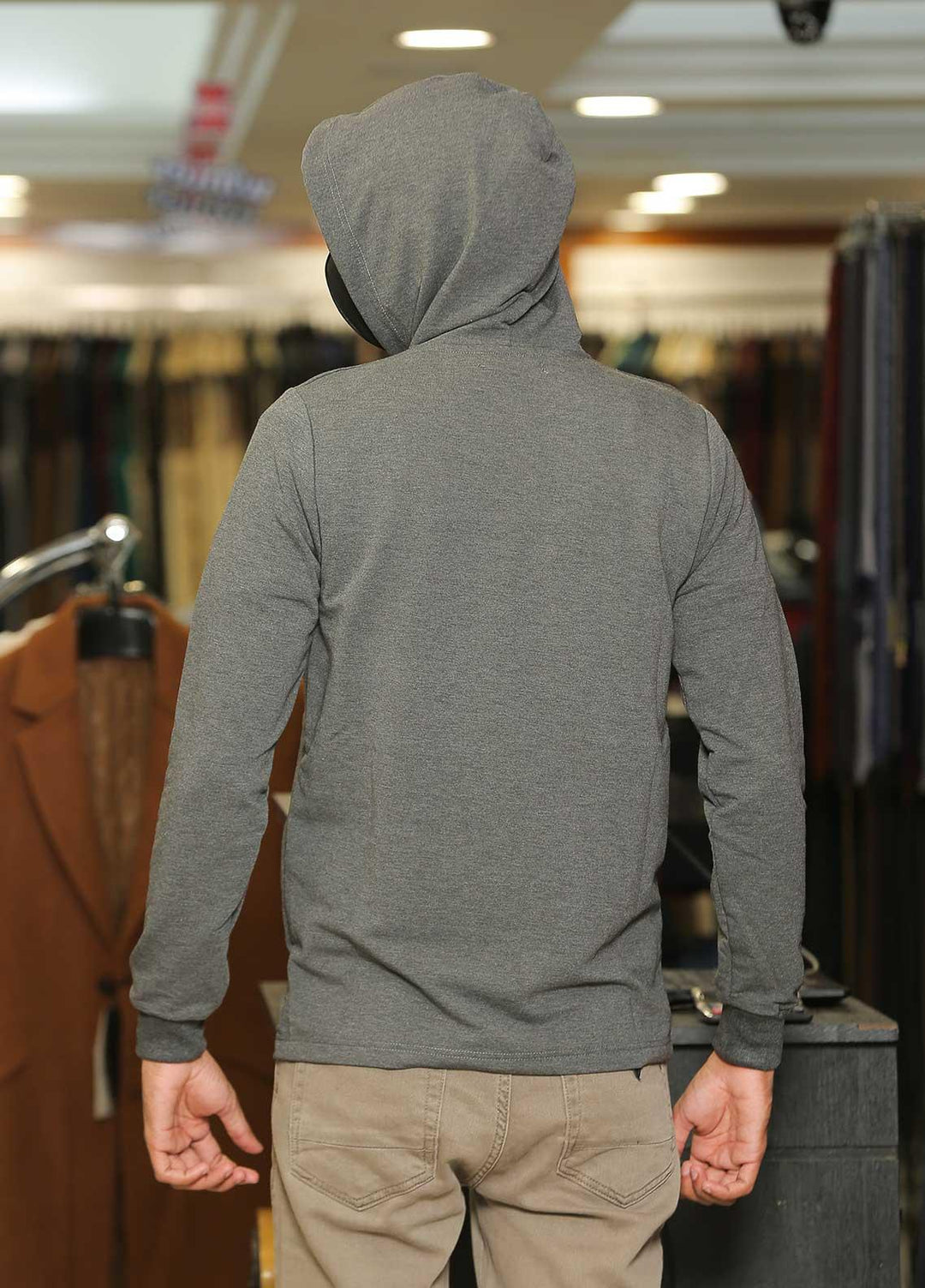 Sanaulla Exclusive Range  Casual Men Hoodies -  SU22MJ (Hoodie) T Shirt 6596 Grey