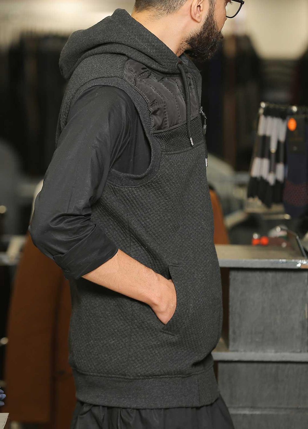 Sanaulla Exclusive Range  Casual Zipper for Men -  SU22MJ Zipper 6699 Black