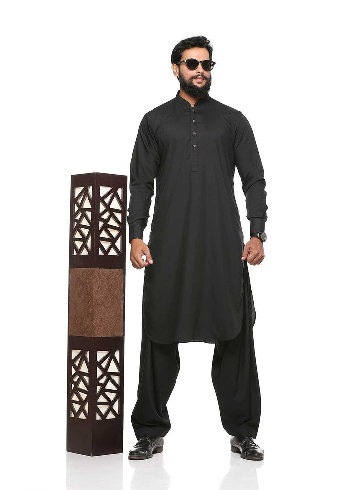 Sanaulla Exclusive Range Wash N Wear Formal Shalwar Kameez for Men -  BC C763 Black