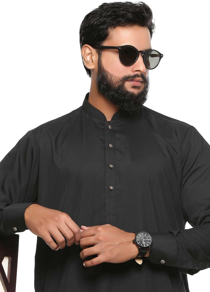 Sanaulla Exclusive Range Wash N Wear Formal Shalwar Kameez for Men -  BC C763 Black