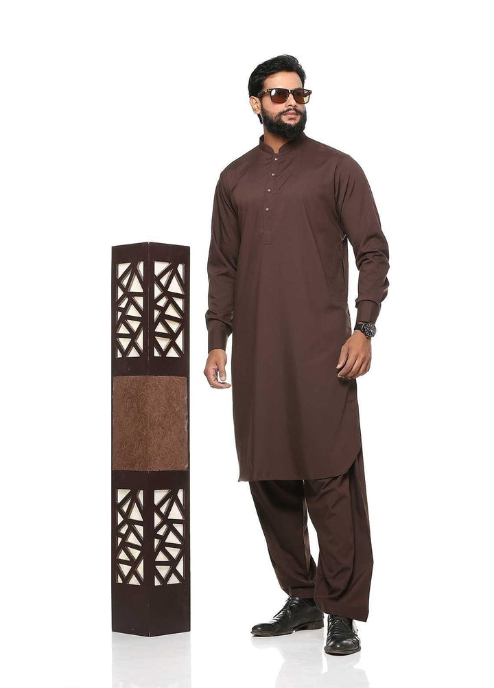 Sanaulla Exclusive Range Wash N Wear Formal Shalwar Kameez for Men -  BC C763 D Brown