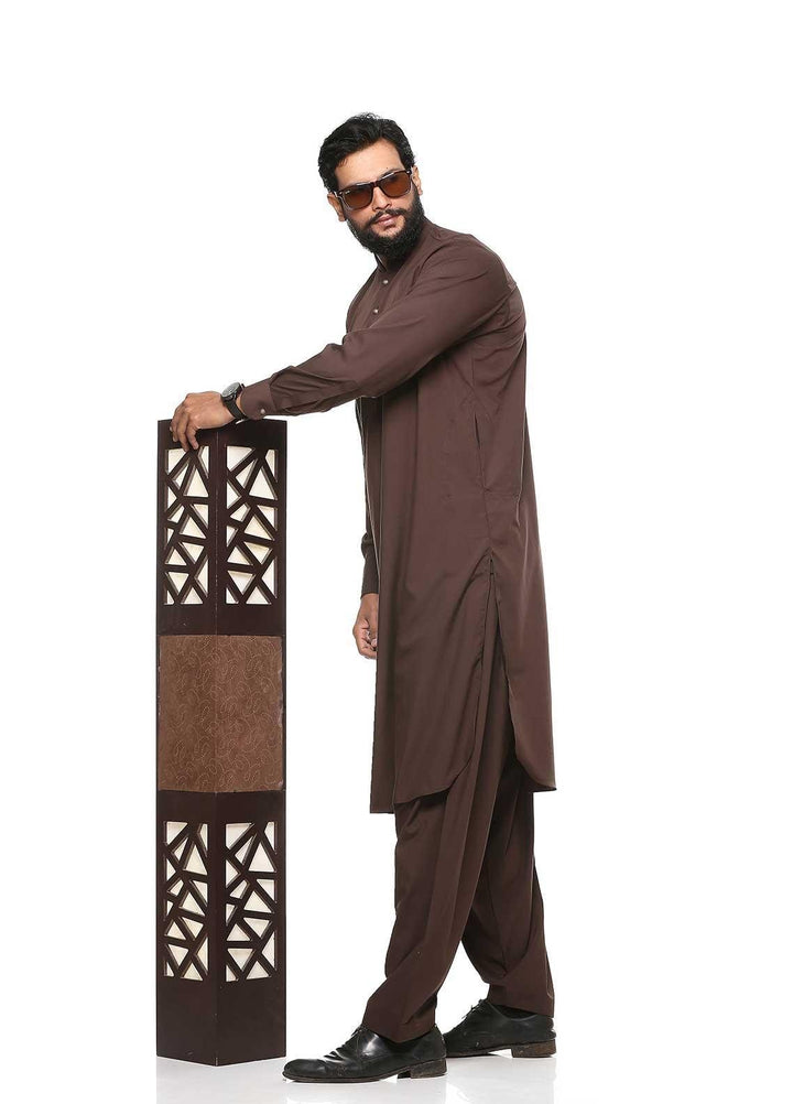 Sanaulla Exclusive Range Wash N Wear Formal Shalwar Kameez for Men -  BC C763 D Brown