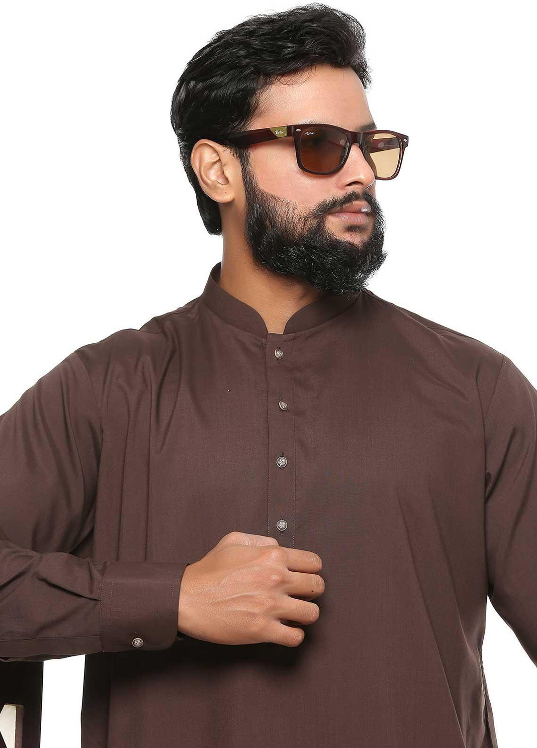 Sanaulla Exclusive Range Wash N Wear Formal Shalwar Kameez for Men -  BC C763 D Brown