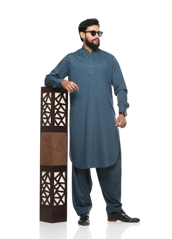 Sanaulla Exclusive Range Wash N Wear Formal Men Shalwar Kameez -  BC C763 Green