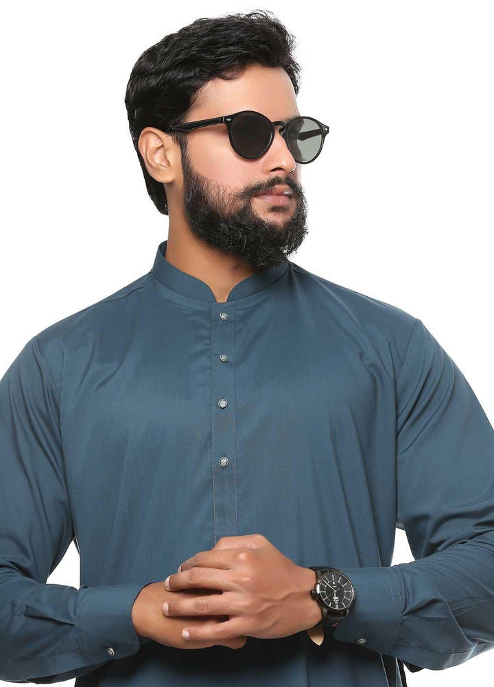 Sanaulla Exclusive Range Wash N Wear Formal Men Shalwar Kameez -  BC C763 Green