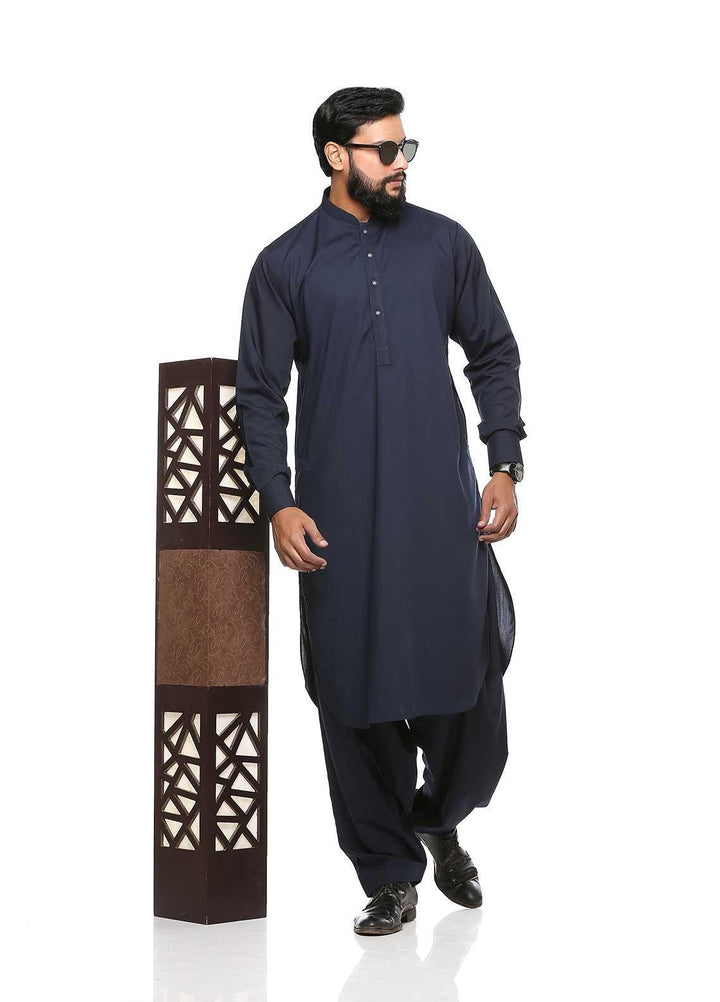 Sanaulla Exclusive Range Wash N Wear Formal Men Shalwar Kameez -  BC C763 N Blue
