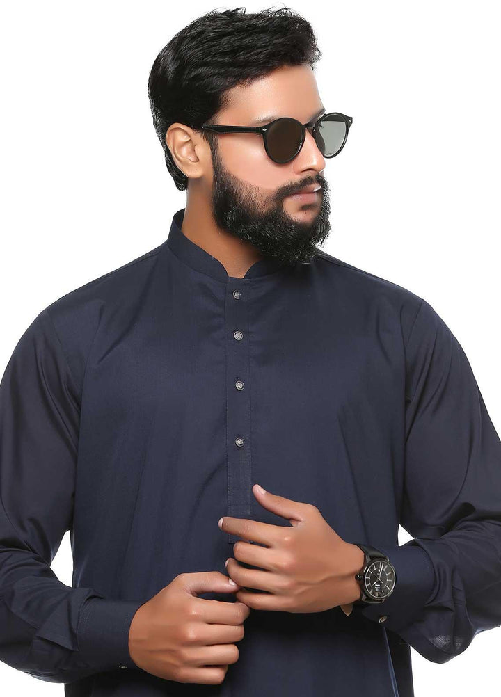 Sanaulla Exclusive Range Wash N Wear Formal Men Shalwar Kameez -  BC C763 N Blue