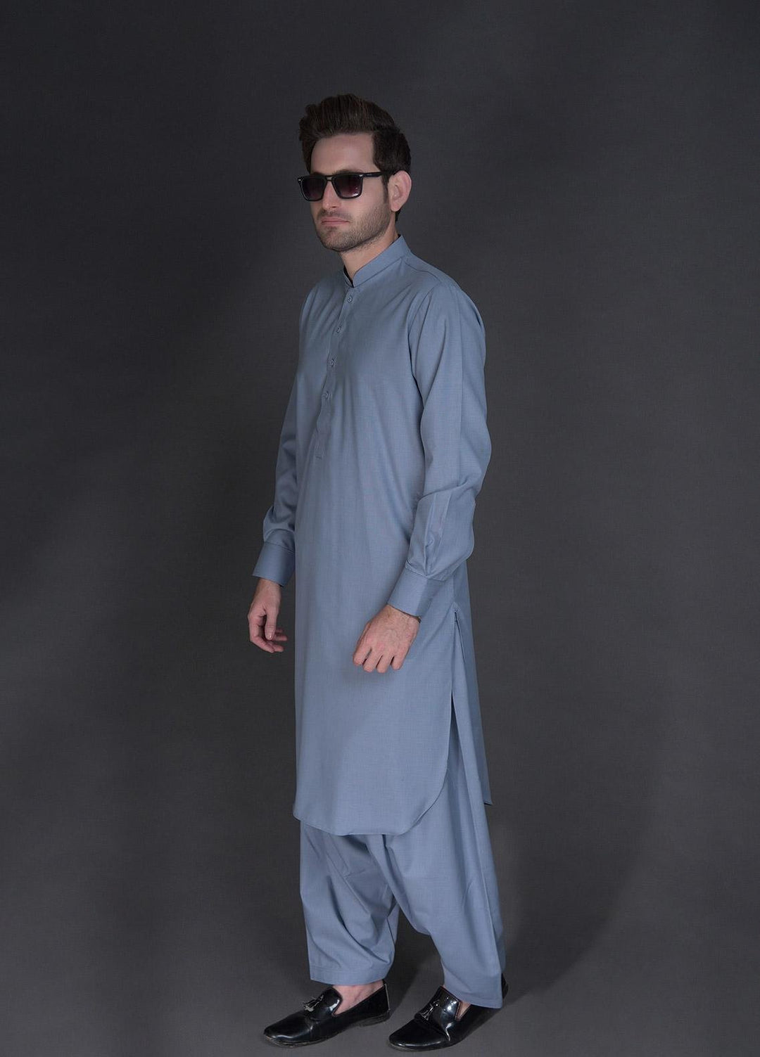 Sanaulla Exclusive Range Wash N Wear Formal Kameez Shalwar for Men -  757 Blue