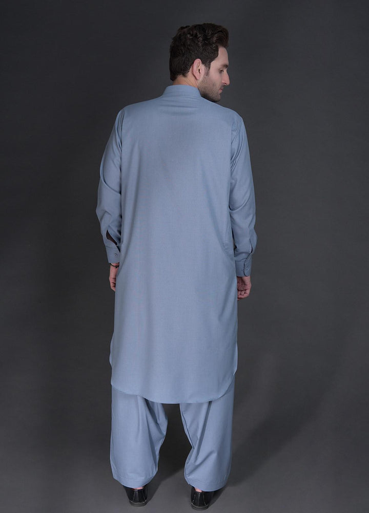 Sanaulla Exclusive Range Wash N Wear Formal Kameez Shalwar for Men -  757 Blue
