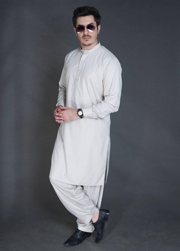 Sanaulla Exclusive Range Wash N Wear Formal Men Kameez Shalwar -  C-9080 Fawn