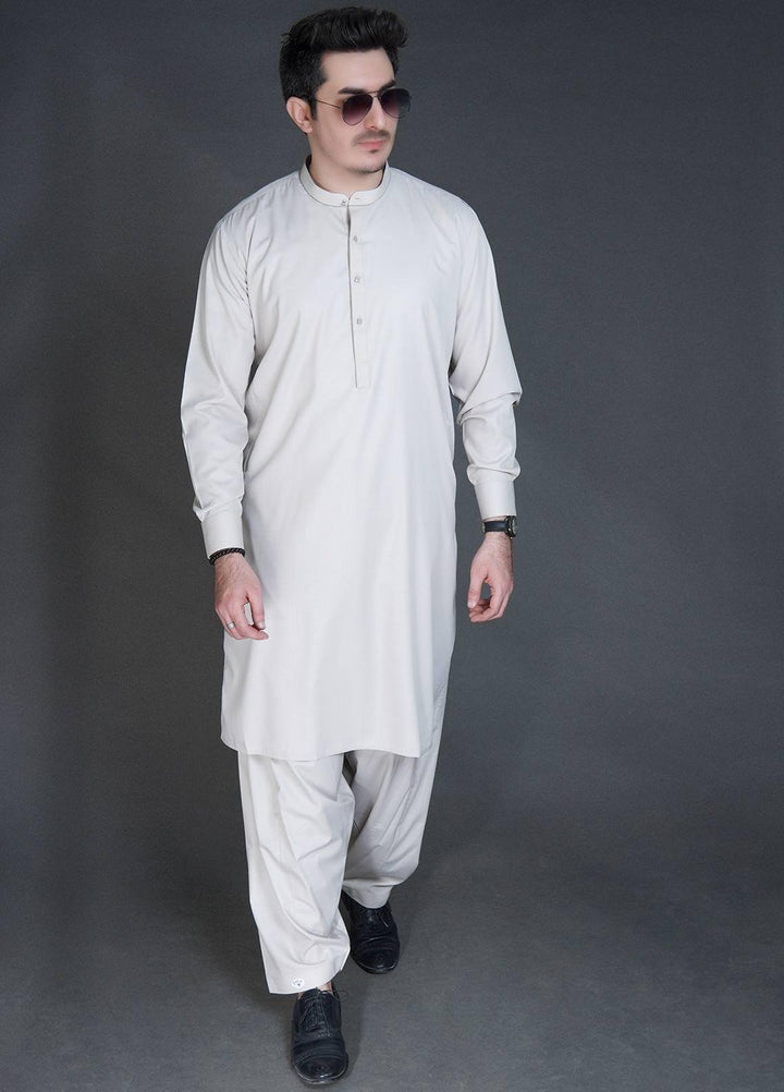 Sanaulla Exclusive Range Wash N Wear Formal Men Kameez Shalwar -  C-9080 Fawn