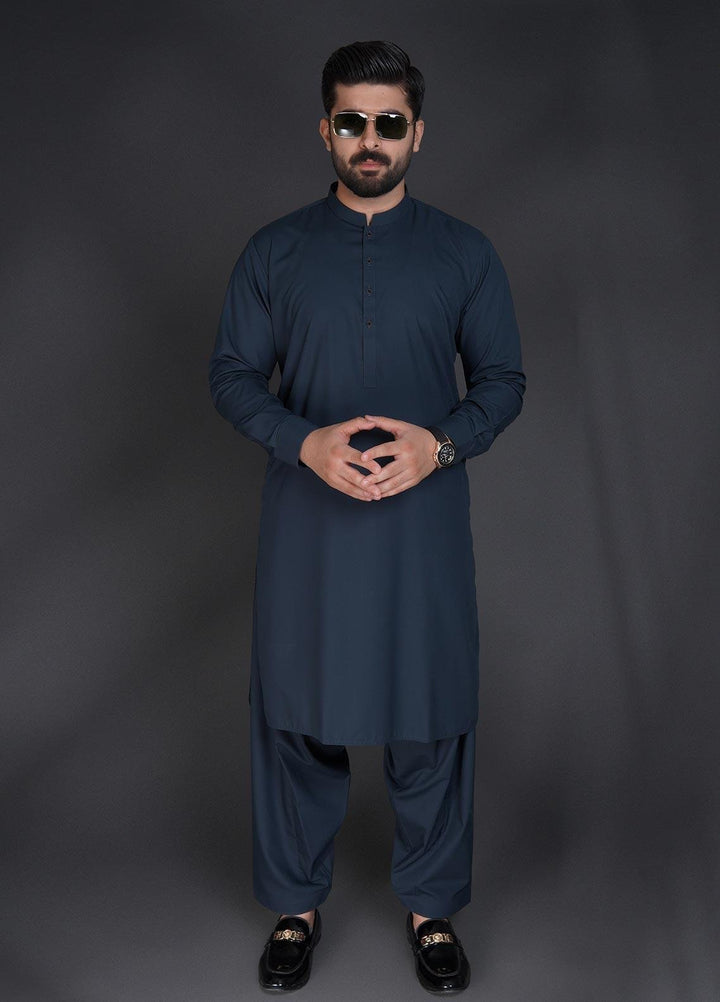 Sanaulla Exclusive Range Wash N Wear Formal Men Kameez Shalwar -  C-9165 Sea Green