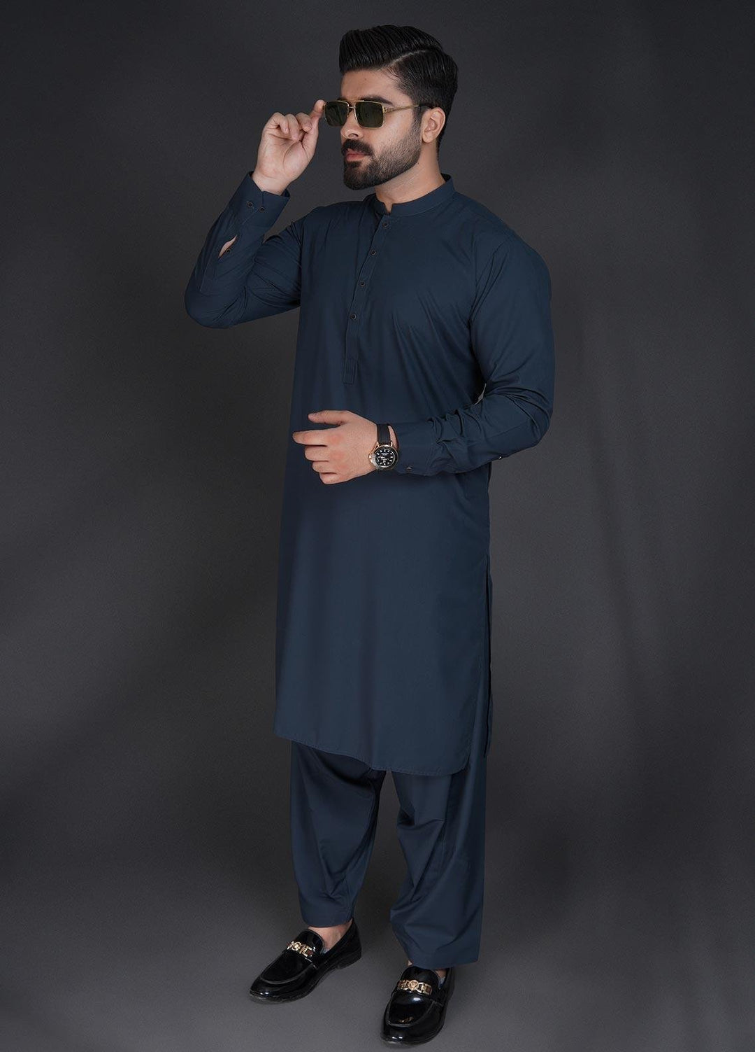 Sanaulla Exclusive Range Wash N Wear Formal Men Kameez Shalwar -  C-9165 Sea Green