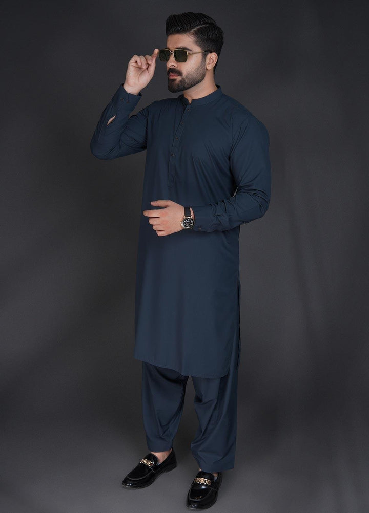 Sanaulla Exclusive Range Wash N Wear Formal Men Kameez Shalwar -  C-9165 Sea Green