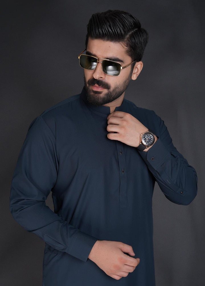 Sanaulla Exclusive Range Wash N Wear Formal Men Kameez Shalwar -  C-9165 Sea Green