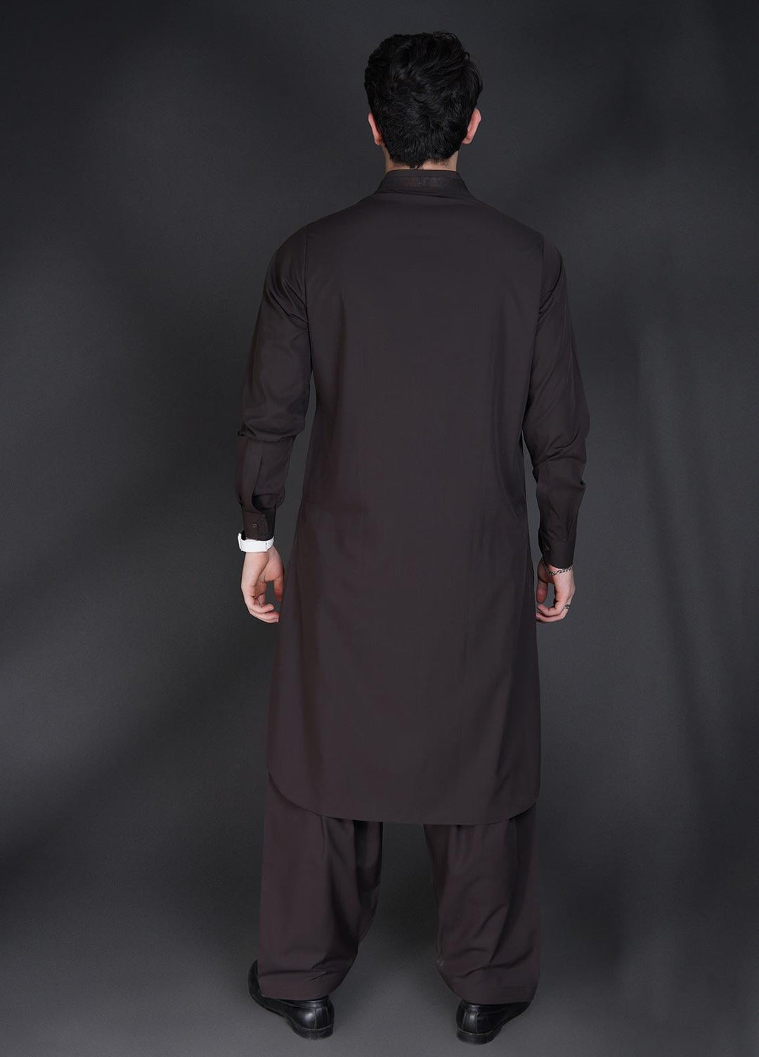 Sanaulla Exclusive Range Wash N Wear Formal Kameez Shalwar for Men -  D-685 Brown
