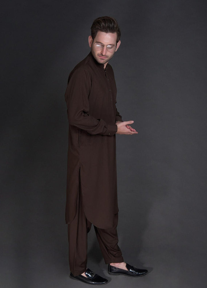 Sanaulla Exclusive Range Wash N Wear Formal Men Kameez Shalwar -  781 Brown