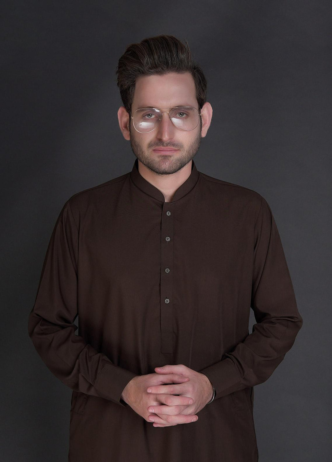 Sanaulla Exclusive Range Wash N Wear Formal Men Kameez Shalwar -  781 Brown