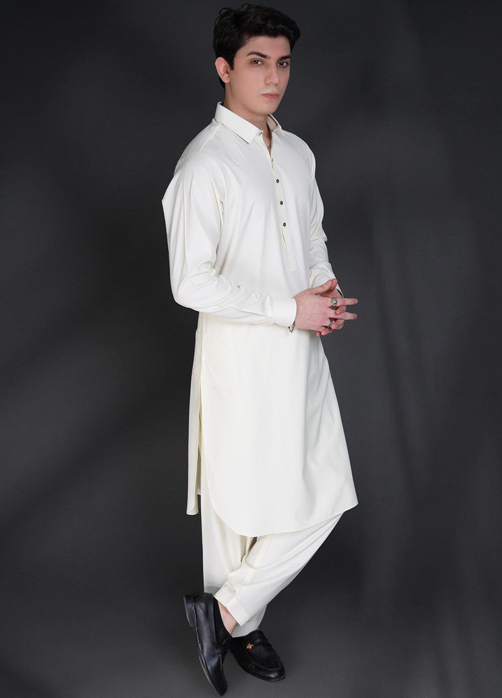 Sanaulla Exclusive Range Wash N Wear Formal Men Kameez Shalwar -  D-685 Off White