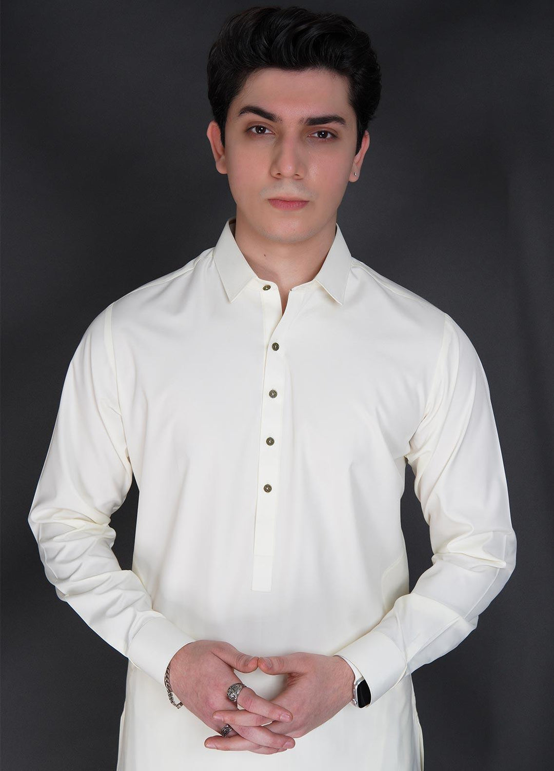 Sanaulla Exclusive Range Wash N Wear Formal Men Kameez Shalwar -  D-685 Off White