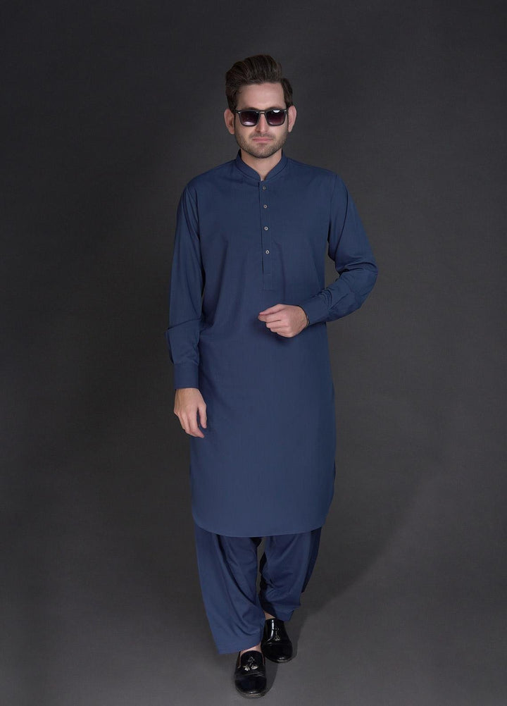 Sanaulla Exclusive Range Wash N Wear Formal Kameez Shalwar for Men -  781 Turkish Blue