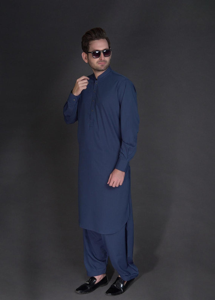 Sanaulla Exclusive Range Wash N Wear Formal Kameez Shalwar for Men -  781 Turkish Blue