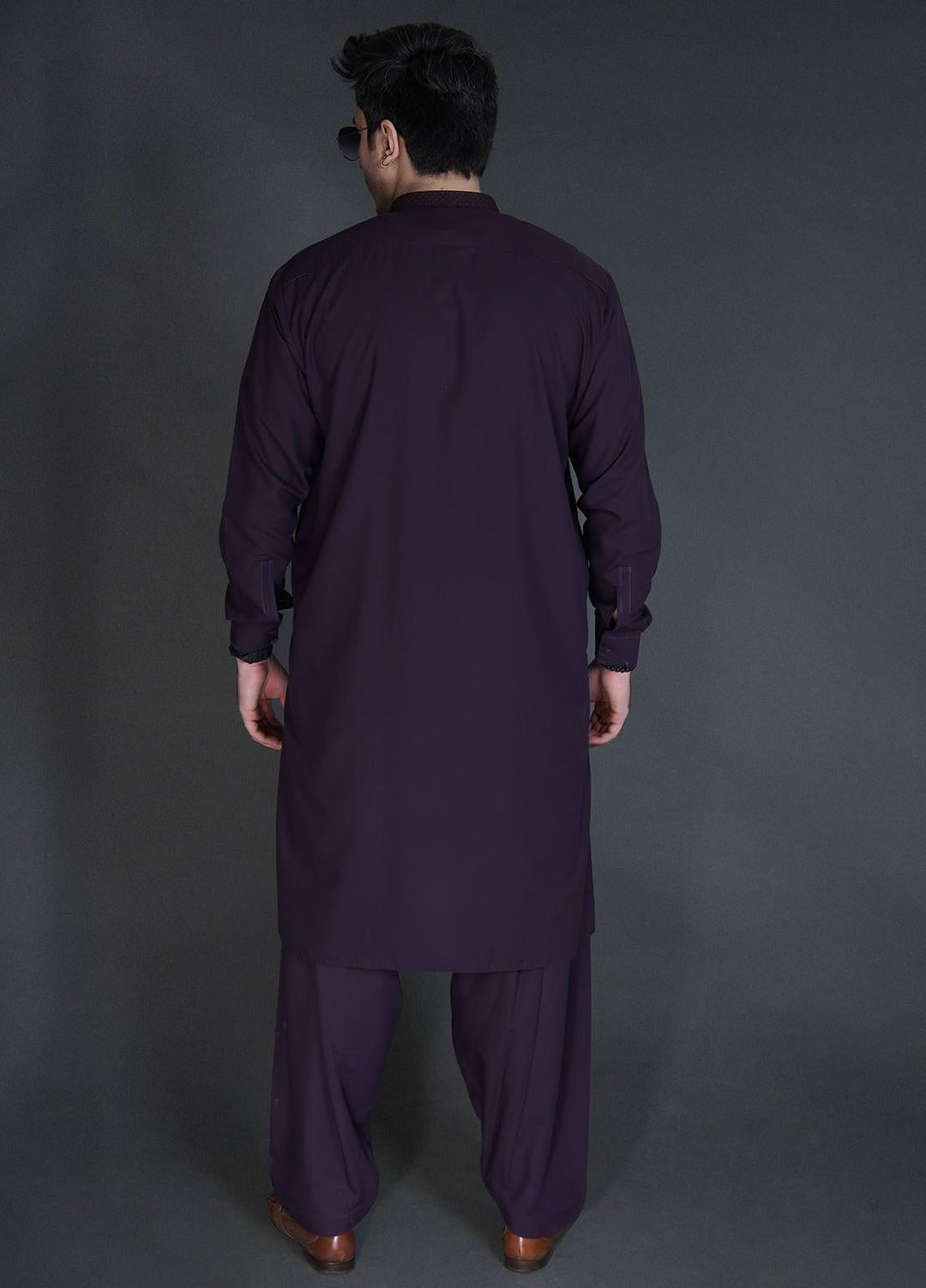 Sanaulla Exclusive Range Wash N Wear Formal Kameez Shalwar for Men -  C-9284 Purple
