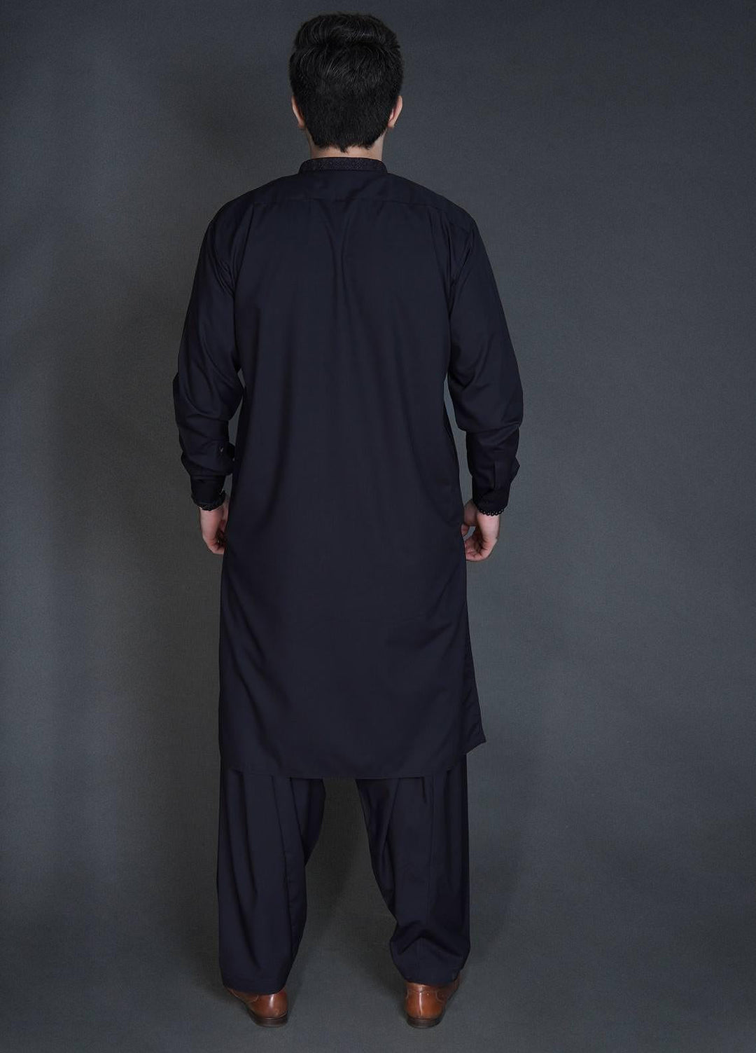 Sanaulla Exclusive Range Wash N Wear Formal Men Kameez Shalwar -  C-9294 Black