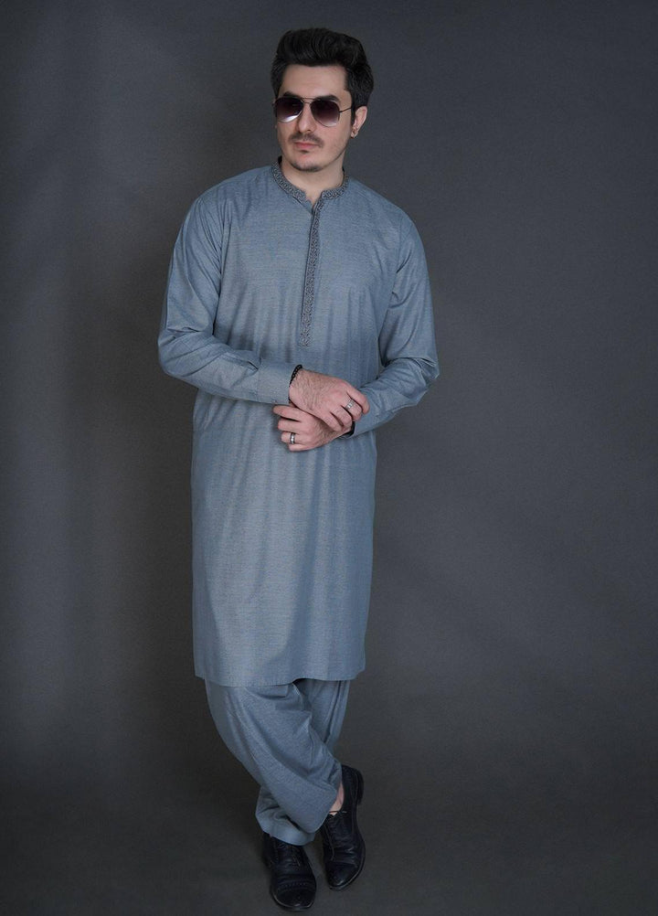 Sanaulla Exclusive Range Wash N Wear Formal Men Kameez Shalwar -  FD-4050 Dark Grey