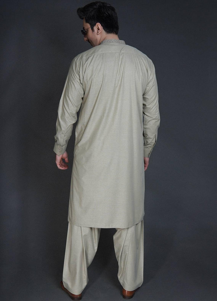 Sanaulla Exclusive Range Wash N Wear Formal Kameez Shalwar for Men -  FD-4050 Light Fawn