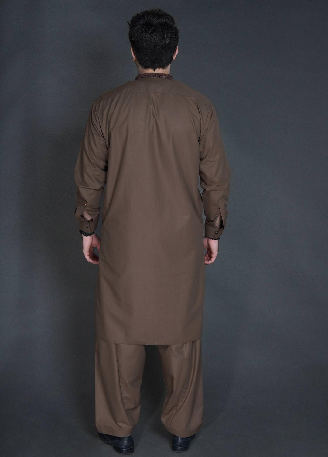 Sanaulla Exclusive Range Wash N Wear Formal Men Kameez Shalwar -  FD-4056 Brown